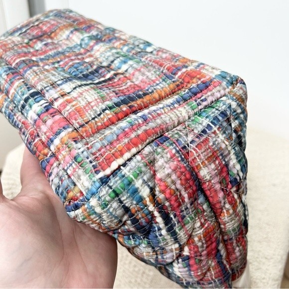 Authentic Chanel Coco Cocoon Nylon Tote Bag Tweed Print Cream Off White - Picture 9 of 15